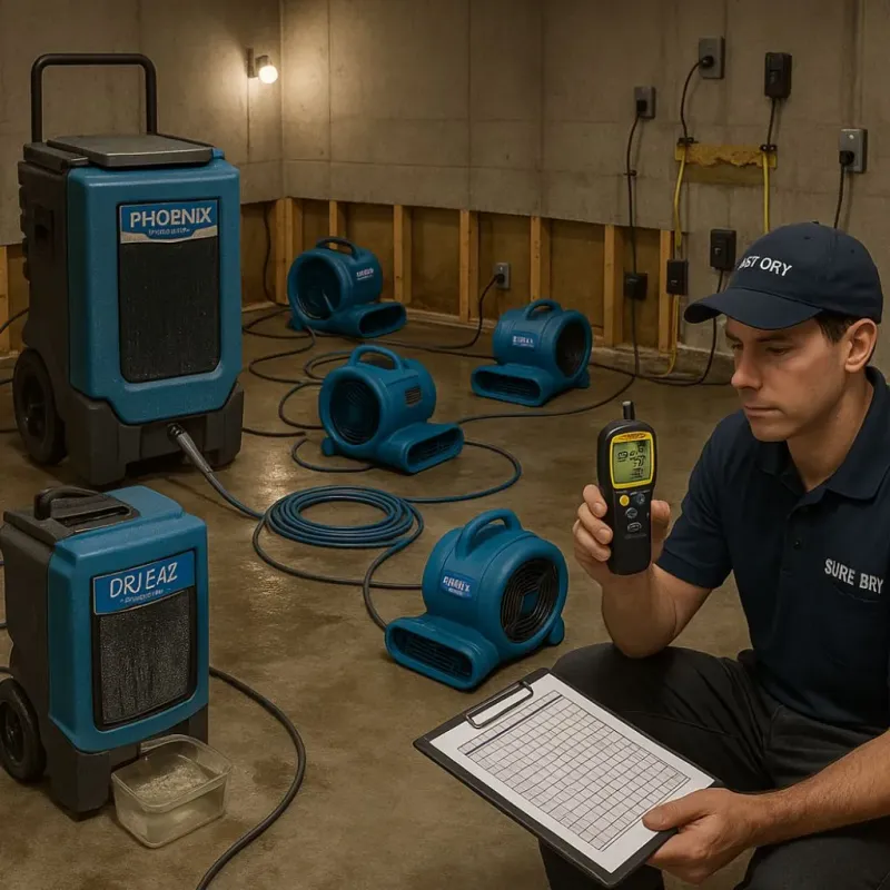 Structural Drying and Dehumidification process in Pelican Rapids, MN